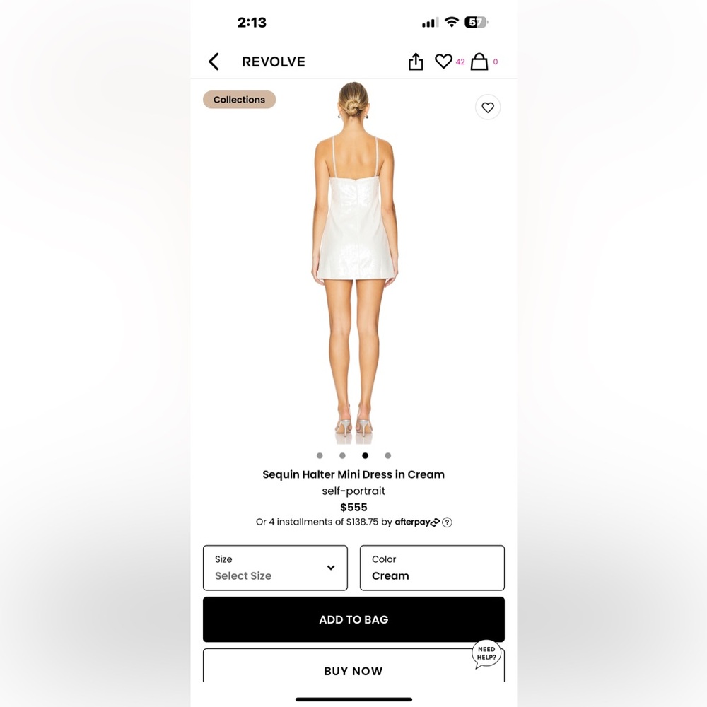 Self-portrait Bridal sequin mini dress - Picture 3 of 3